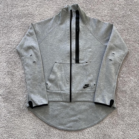 Nike Jackets & Blazers - Nike Tech Fleece Track Jacket Moto‎ Cape Womens Medium Gray Full Zip